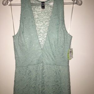 Greenish teal mermaid lace formal dress
